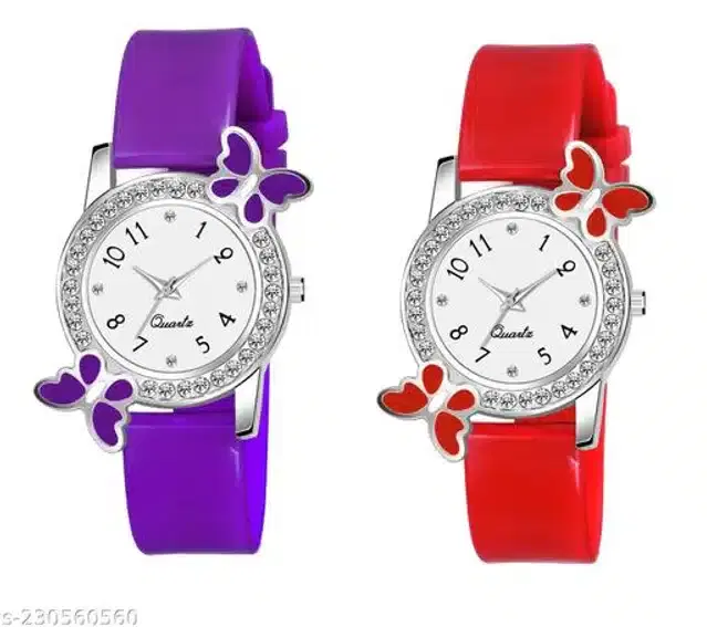 Analog Watch for Women, Pack of 2 (Multicolor)