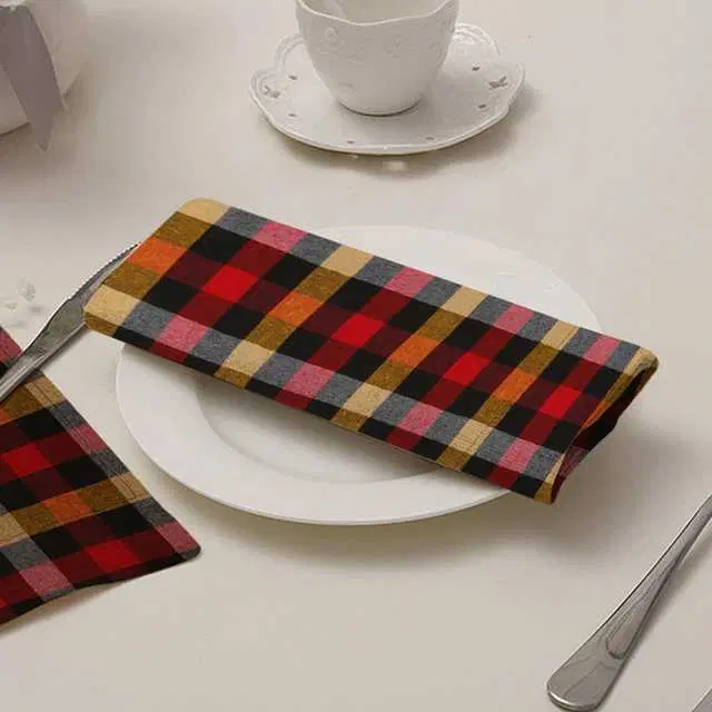 E-Retailer Multipurpose Cotton Kitchen Napkins chapatti Cloth For Home Cleaning Pot Holder, Yellow, 46X46 cm, Pack of 2, ER_0113