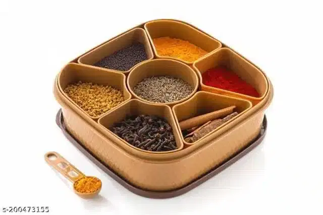 7 Sections Spice Box, Brown
