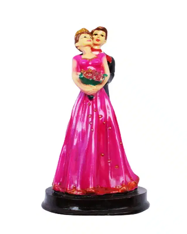 Polyresin Loving Couple Showpiece, Multicolor, 22 cm