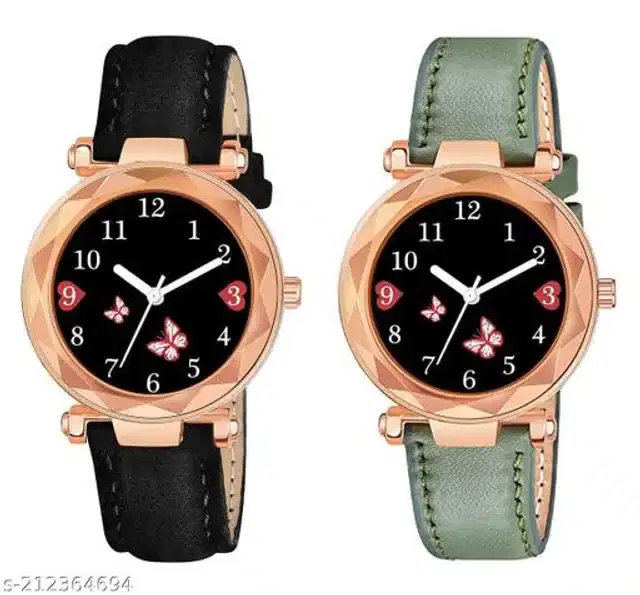 Analog Watch for Women, Pack of 2 (Multicolor)