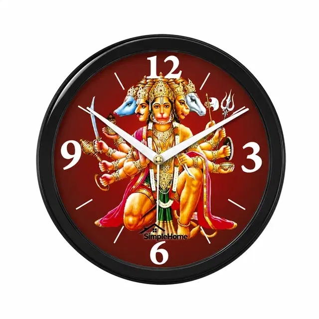 SimpleHome Panchmukhi Hanuman Wall Clock 10inch