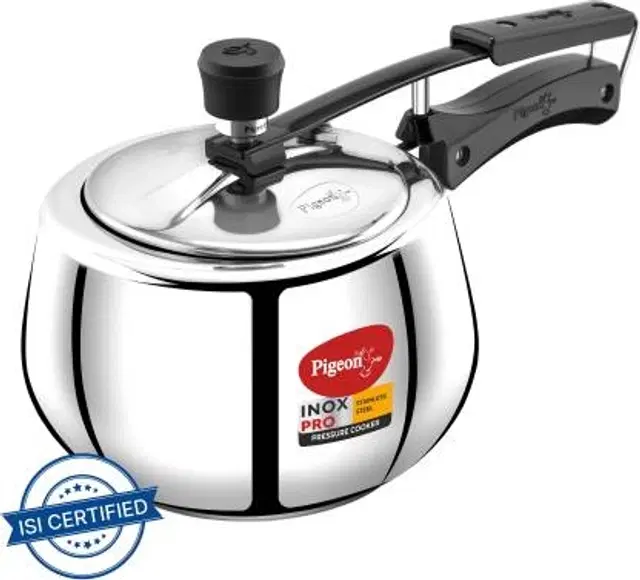 PIGEON Stainless Steel Pressure Cooker, 3 L with Inner Lid Induction Bottom