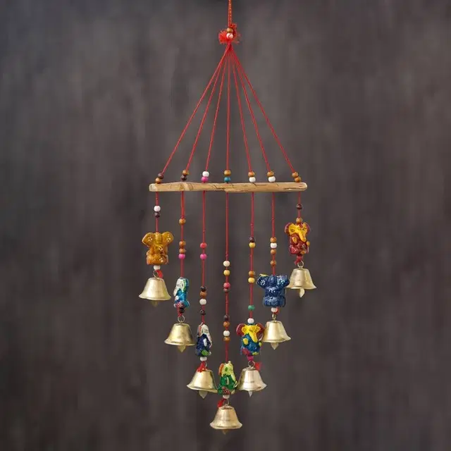 KC Arts Small Ganesha Windchime 27 inches Pack of 1