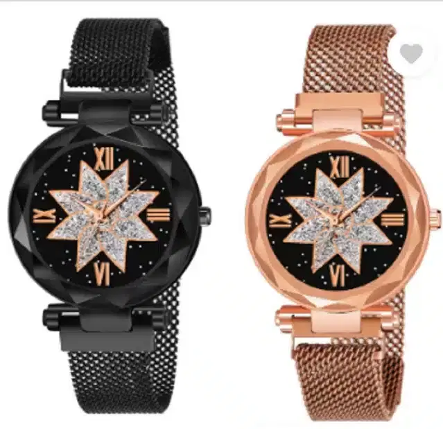 Analog Watch for Women, Pack of 2 (Multicolor)