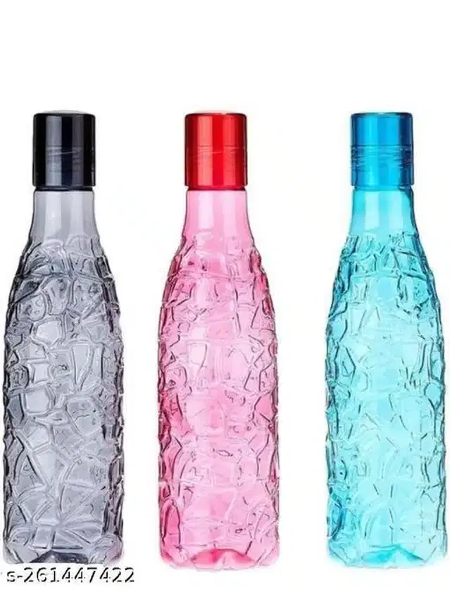 Plastic Water Bottles, Multicolor, Pack of 3
