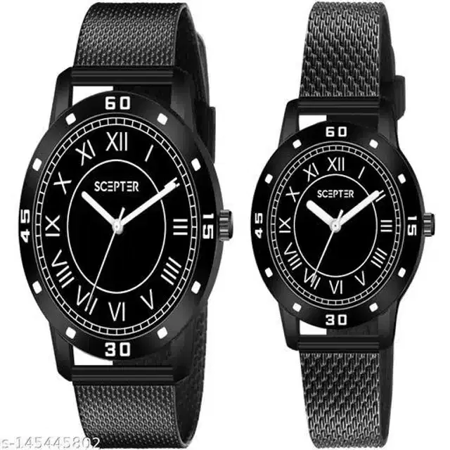 Couple Analog Watches, Set of 2 (Black)