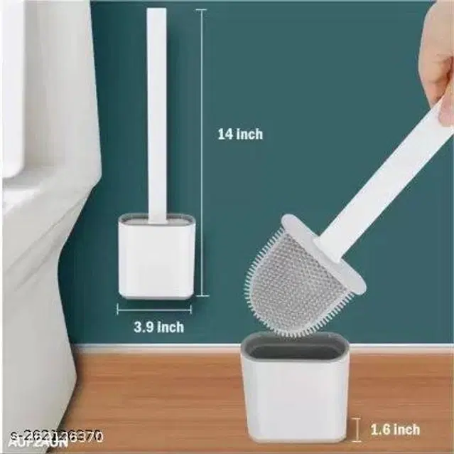 Silicone Toilet Brush with Holder Stand, Multicolor