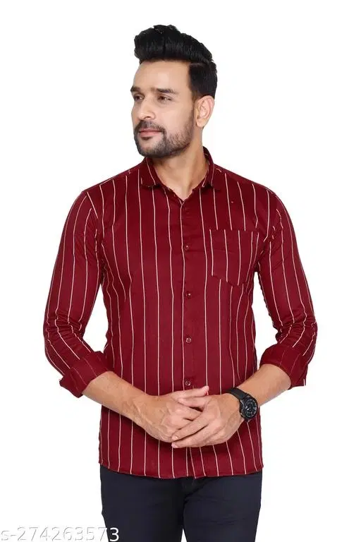Cotton Blend Checked Shirt for Men, Maroon (XL) Pack of 1