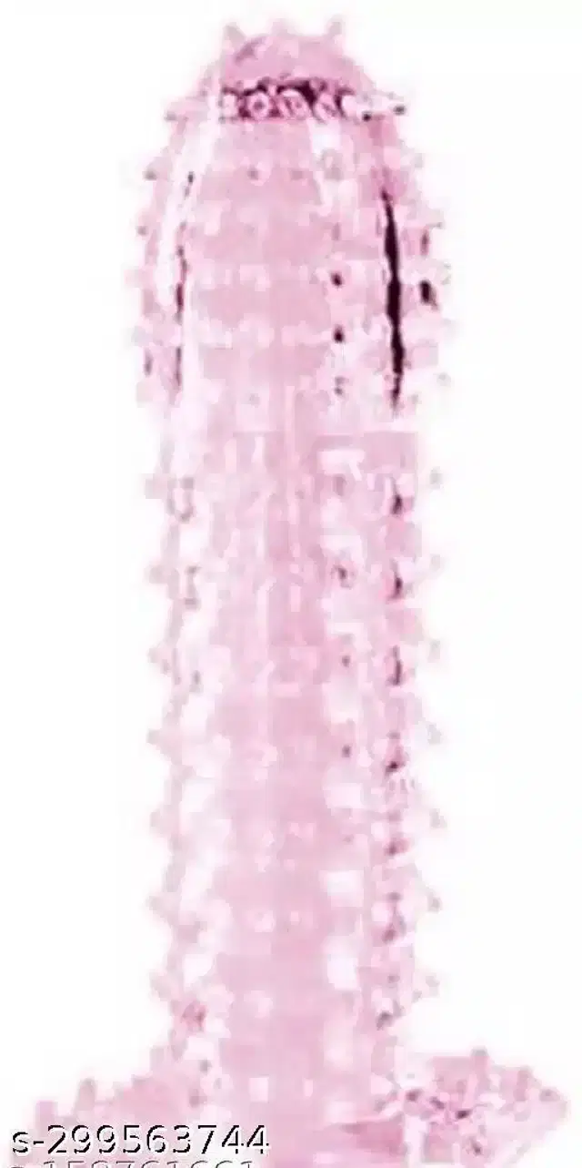 Silicone Reusable Dotted Condom, Pink