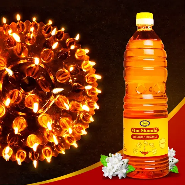 Cycle Pure Om Shanthi Puja Oil (Blend Of 5 Puja Oils) 1 L
