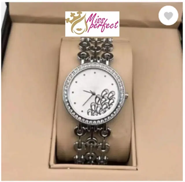 Analog Watch for Women & Girls (Silver)