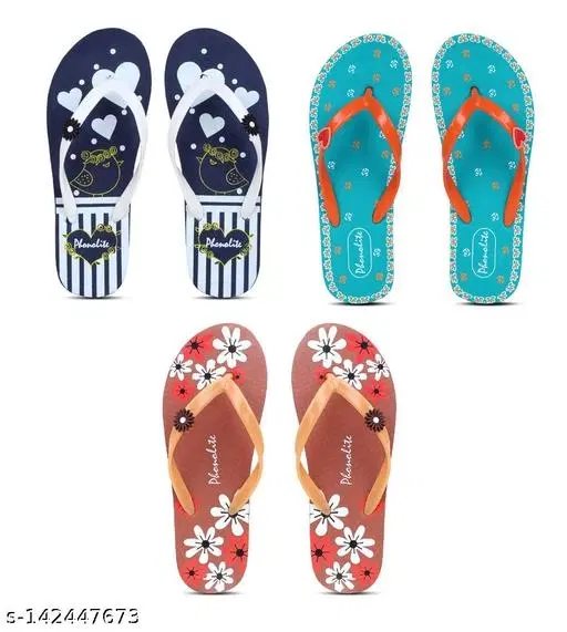 Slippers for Women, Multicolour, Pack of 3 (5)