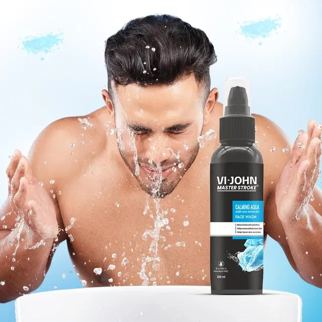 Vi-John Master Stroke Claming Aqua With Sea Minerals Face Wash - 100 ml