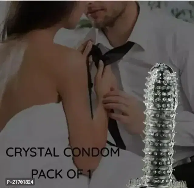 Crystal Dotted Reusable Condom for Men, Transparent