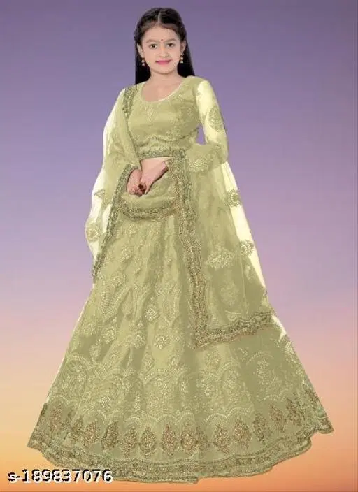 Lehenga Choli for Women (Green, 4-5 Years)