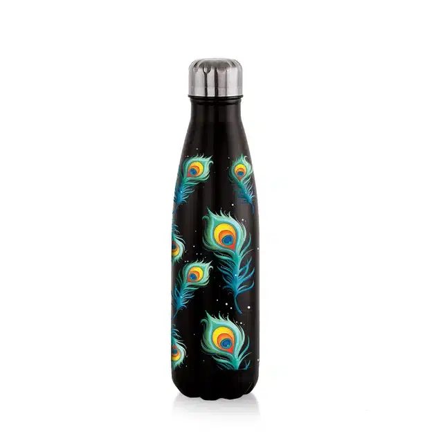 Stainless Steel Double Wall Vacuum Insulated Water Bottle, Black, 500 ml