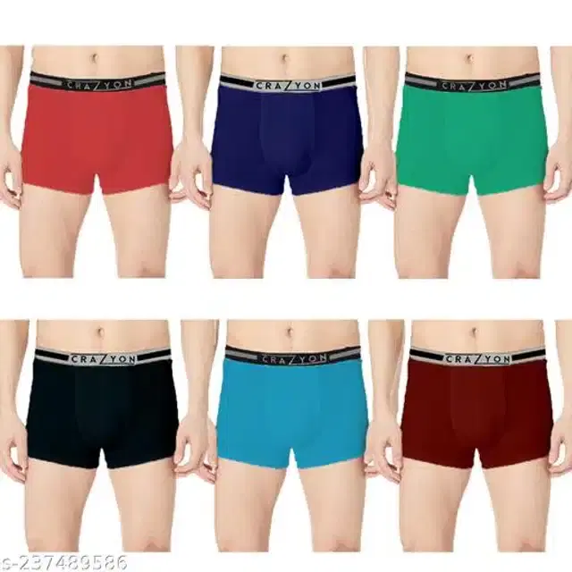 Cotton Trunks for Men, Pack of 6 (Multicolor, 32)