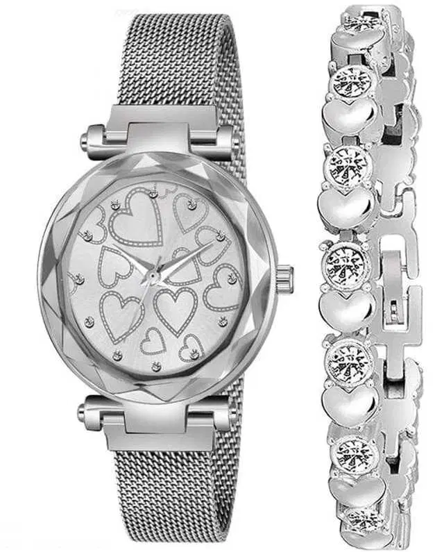 Analog Watch For Womens (Silver) (WS-406)