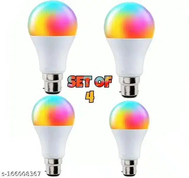 7 in 1 Color Changing LED Bulb, Multicolor, 9 W, Pack of 4