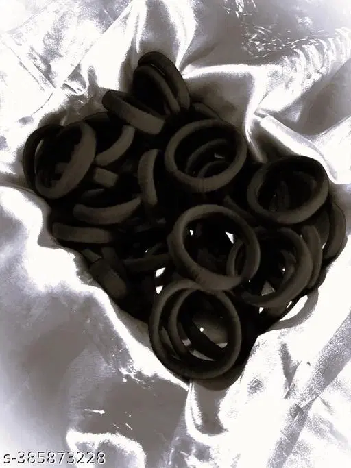 Hair Rubber Bands for Women (Black, Pack of 30)