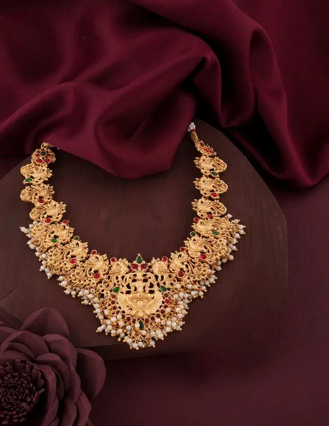 Zircon Gold-plated Jewellery Set for Women (Red, Free Size)