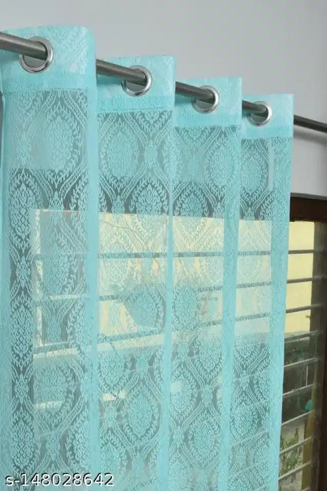 Curtains for Door, Sky Blue, 5 Feet, Pack of 2