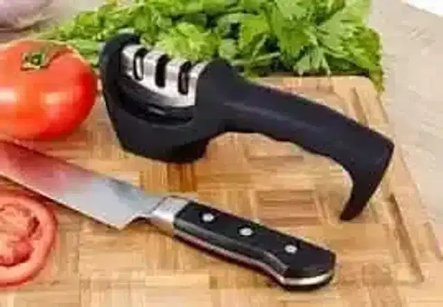 K Kudos 3 Stage Knife Sharpener, Black