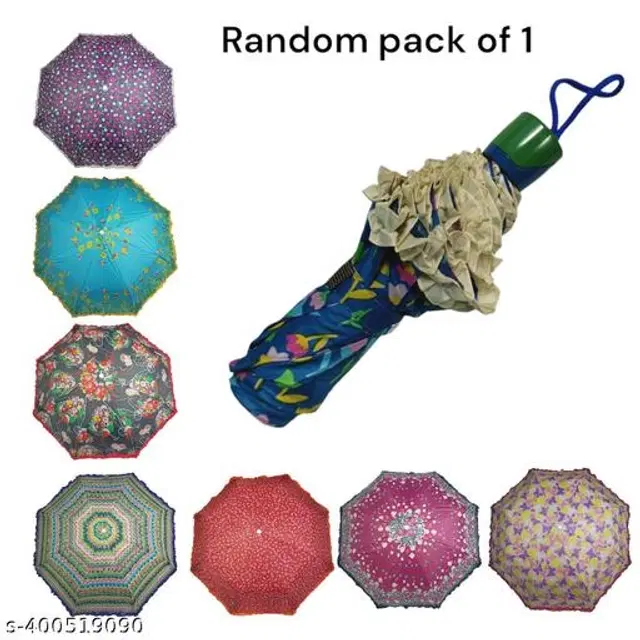 Polyester Foldable Umbrella, Assorted, Pack of 1