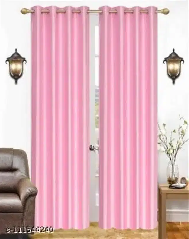 Curtains for Window, Pink, 9 feet, Pack of 2