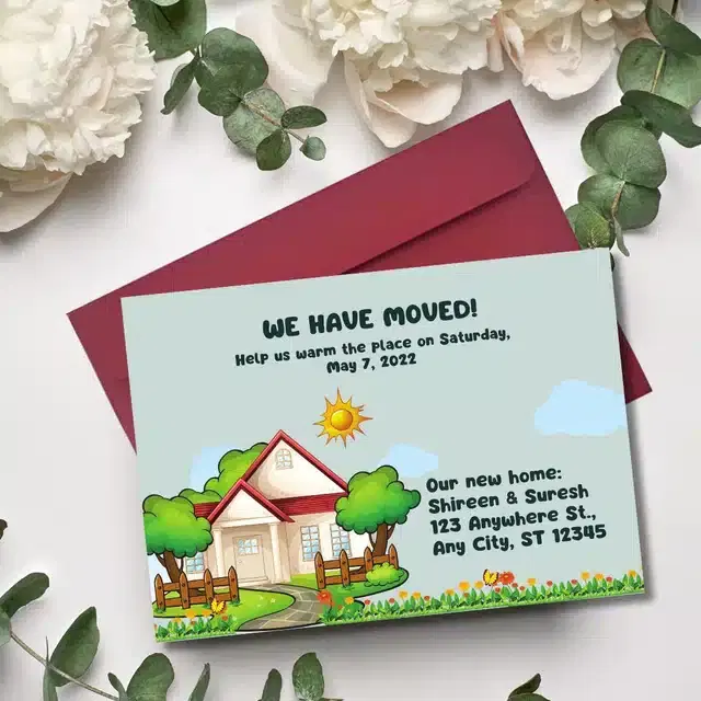 Housewarming Party Greetings with Envelope, Multicolor