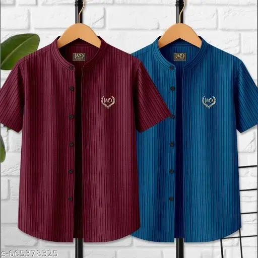 Striped Cotton Blend T-Shirt for Boys (Maroon, 12-13 Years)