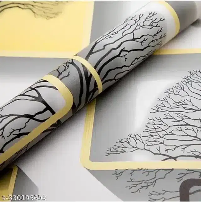 Vinyl Wallpaper for Home, Yellow, 45x250 cm