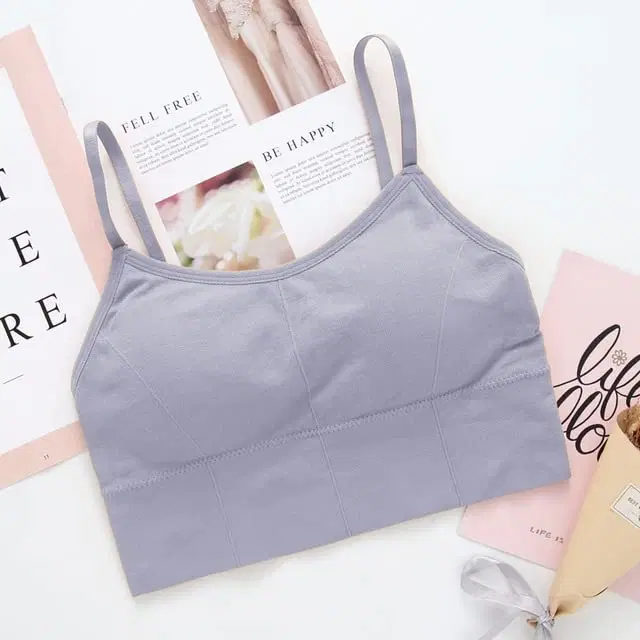 Cotton Blend Padded Camisole Bra for Women (Multicolor, Free Size)