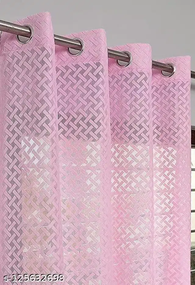 Curtains for Door And Window, Pink, 5x4 feet, Pack of 2