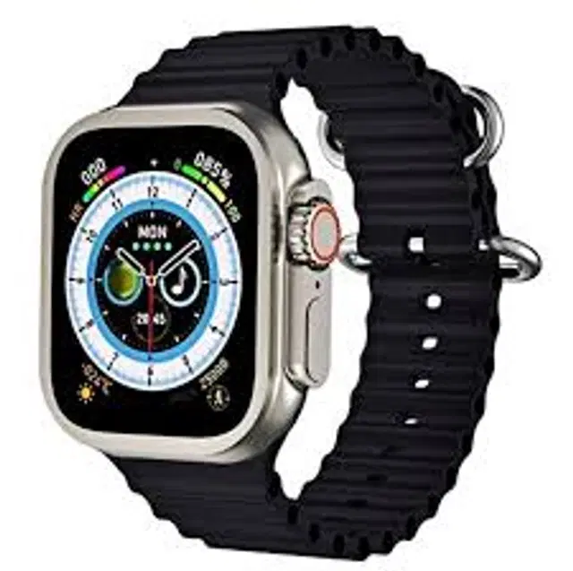 Rubber Strap T800 Smart Watch with Bluetooth Calling, Black