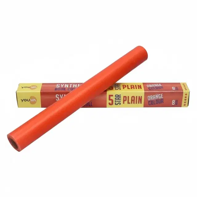 Navneet Youva 5 STAR Book Cover 8 meter Roll, Orange, Pack of 1