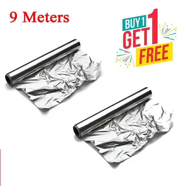 Aluminium Kitchen Food Wrap Roll , Pack of 2, 9 m