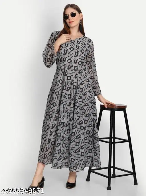 Adrika Voguish Party Gown for Women (Multicolor, S)