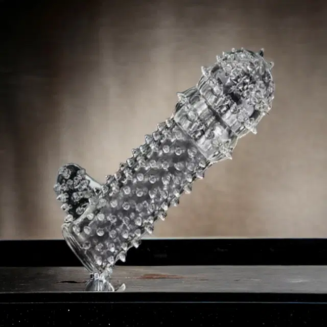 Crystal Dotted Reusable Condom for Men, Transparent, Pack of 1