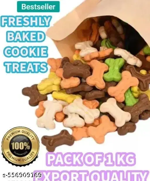  Mixed Baked Flavours Biscuits For Dogs ,1 Kg , (Pack Of 1)