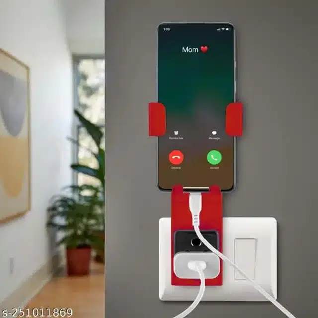 Wall Mount Mobile Charger Holder, Red