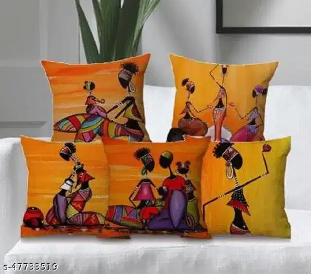 Cushion Cover for Home, Multicolor, 16x16 inches, Pack of 5