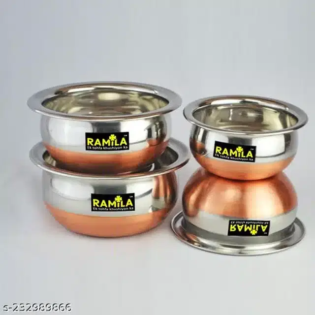 Stainless Steel Handi Set, Silver, Set of 4