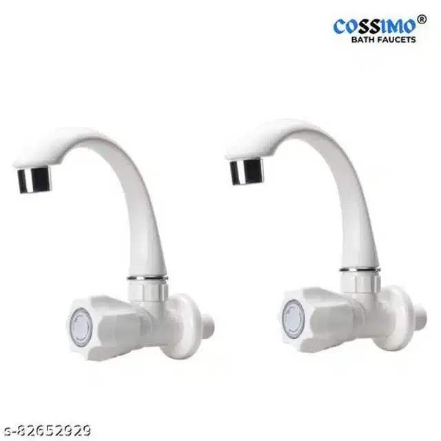 Bathroom Tap, White, Pack Of 2