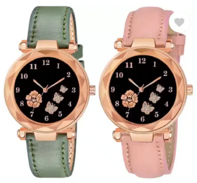 Analog Watch for Women, Pack of 2 (Multicolor)