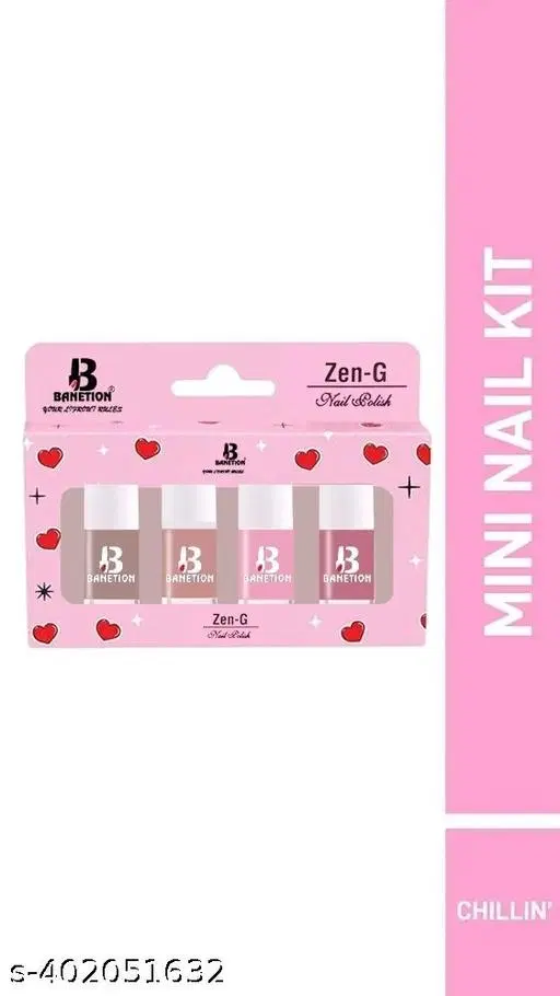 Banetion Matte Nail Polish, Multicolor, Pack of 4