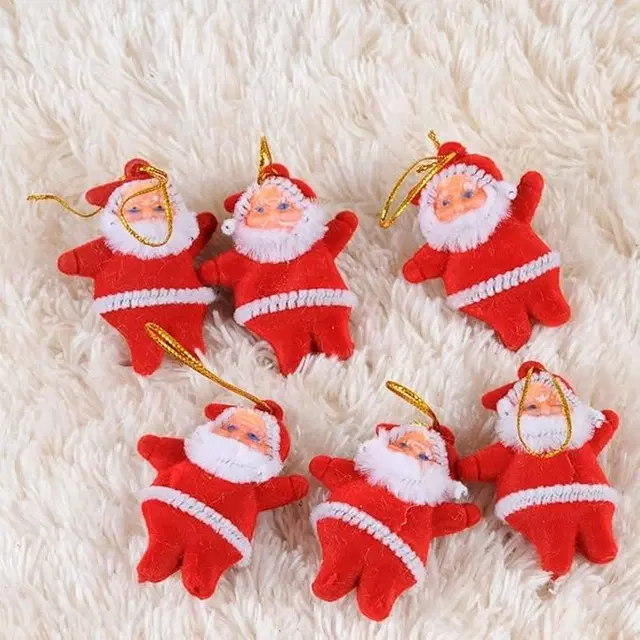 Santa Idols Christmas Decoration, Red & White, Pack of 12