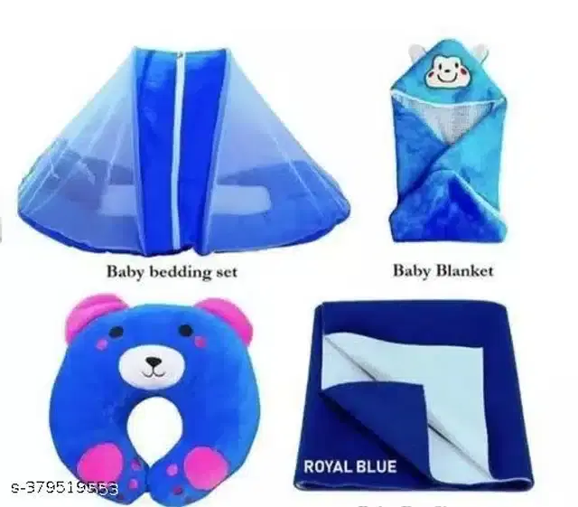 Combo of Baby Sleeping Set, Blue, Set of 4
