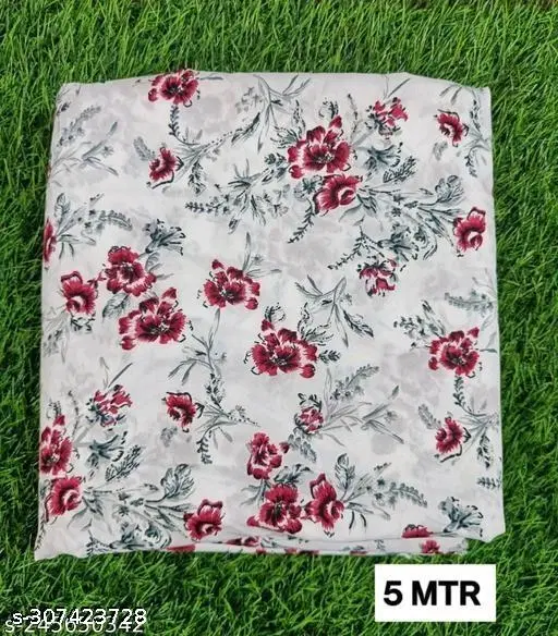 Kurti Fabric for Women (Red, Un Stitched)